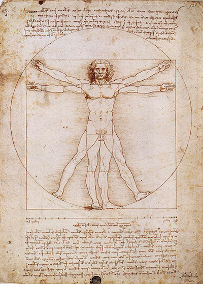 Mens van Vitruvius en Vitruviusman Leonardo da Vinci